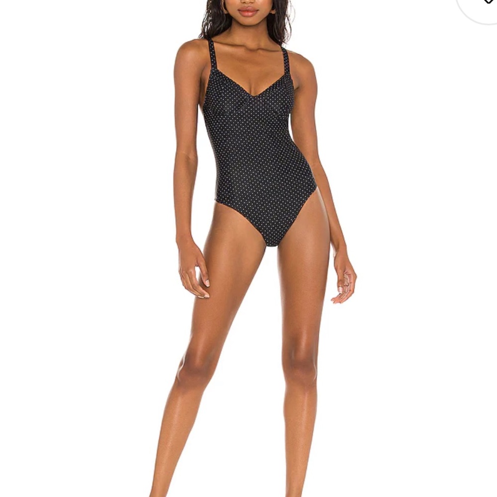 Faithfull the Brand Francille one piece in Sophie black dot print